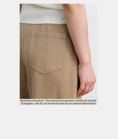 Premium Drape Khaki Pants | 54% Lyocell 46% Cotton Wide-Leg Trousers | New Arrivals