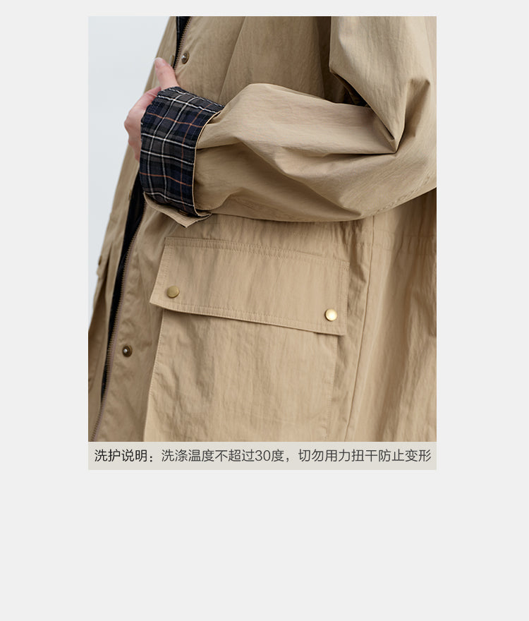 Khaki Corduroy Collar Casual Cotton-Blend Jacket | Spring Summer Coat | New Arrivals