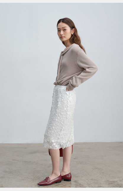 Soft & Skin-Friendly Tie-Neck Long Sleeve Knit Sweater | New Arrivals